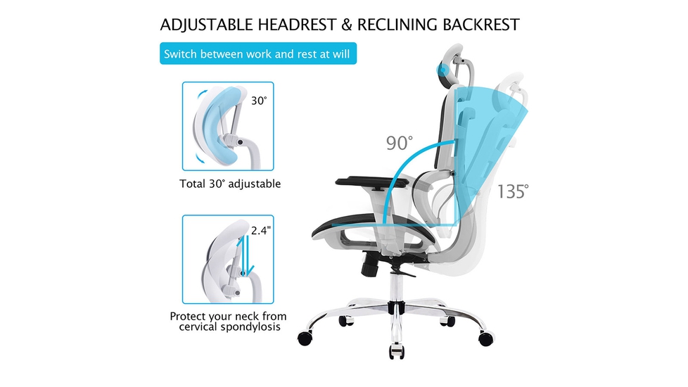 Office Chair Headrest Accessories Durable Adjustable Height Angle  Comfortable Chair Neck Pillow Head Pillow Desk Chair Head Rest - AliExpress