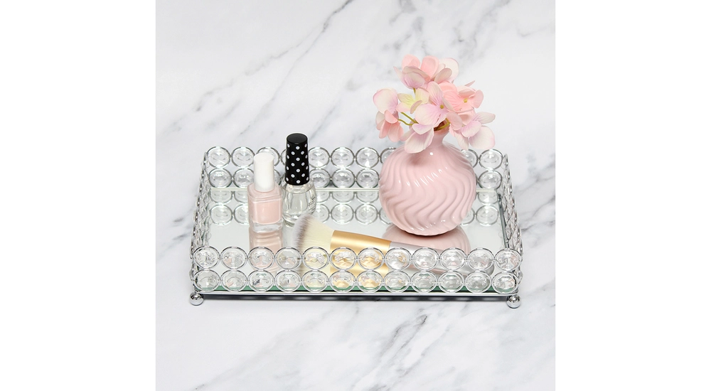 All the Rages Elipse Crystal and Chrome Mirrored Vanity Tray