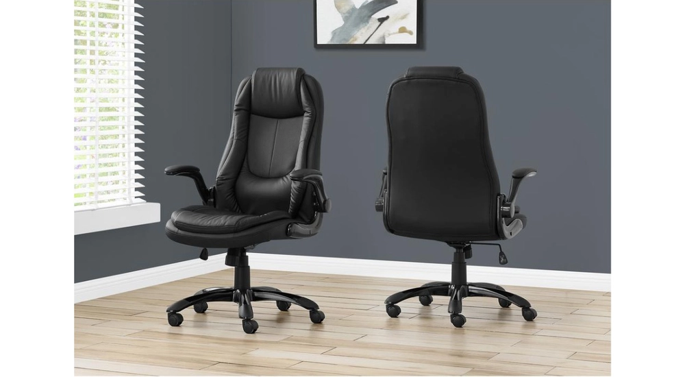 Trio Supply House Cushioned Black Leather Office Chair