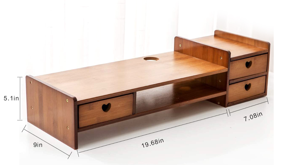Maydear Bamboo Monitor Stand (heart): desktop monitor stand - Autonomous.ai