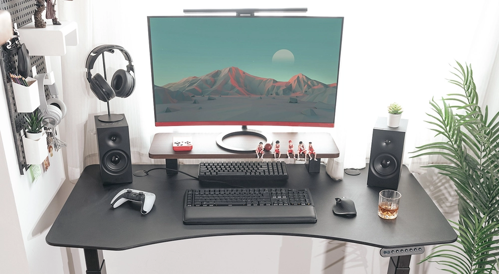 FinerCrafts Standing Desk: Curved Top