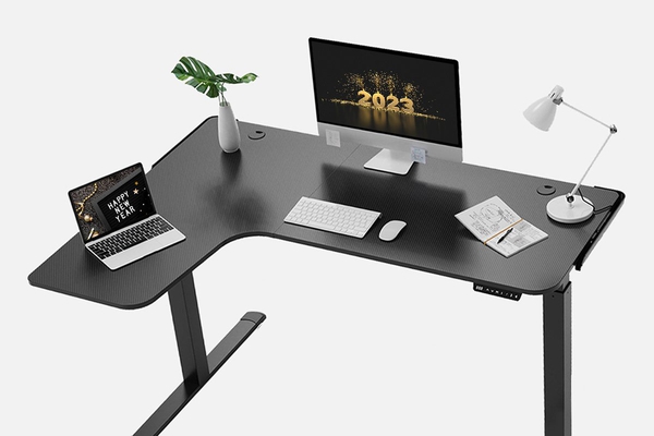 EUREKA 60" L-shaped Standing Desk: Programmable Keypad, Left-handed