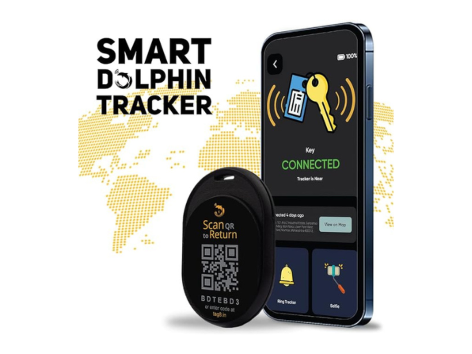 tag8 Dolphin Smart Tracker Max Black| Bluetooth Tracker for Wallet, Keys and luggage