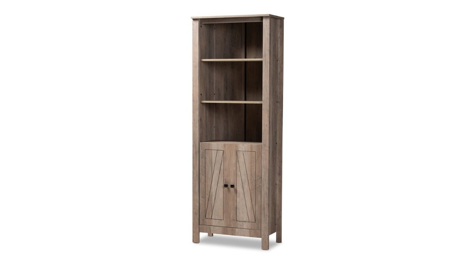Skyline Decor Natural Oak Finished Wood: 2-door Bookcase - Autonomous.ai