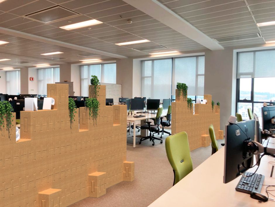 CORKBRICKGeneve Half Wall: Stylish and flexible space division