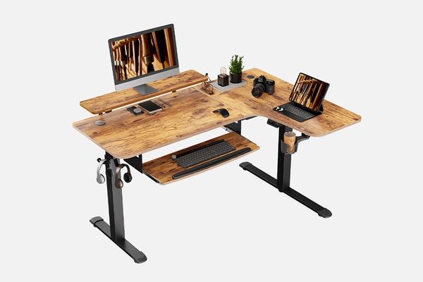 EUREKA ERGONOMIC L60 L-shaped Standing Desk: Key board tray
