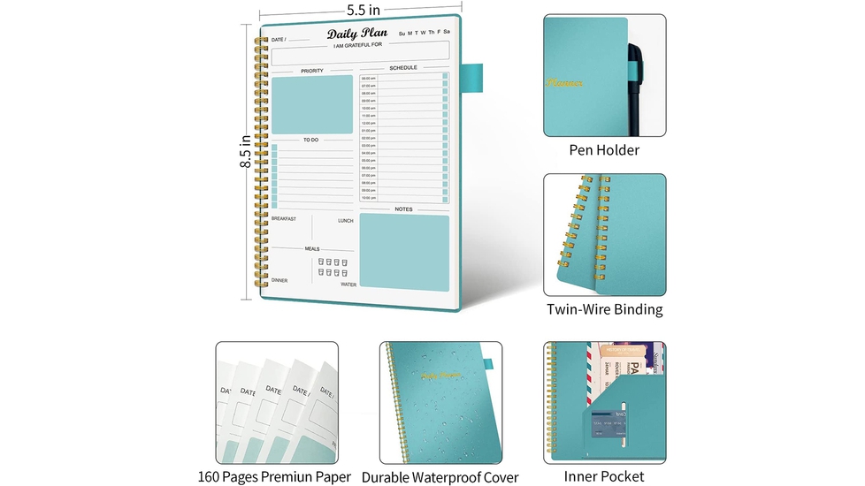 To Do List Notepad - Daily To Do List with Priorities, Hourly Scheduler and  Notes - Daily Planner Notepad for Work, Study, Appointments, 60 Tear Off