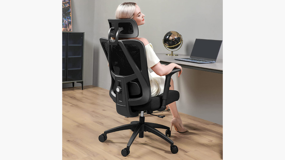 Ergonomic Office Chair, Home Office Mesh Chair with Lumbar Support,3D  Armrests and Adjustable Headrest, Computer Desk Chair High Back for Heavy  People