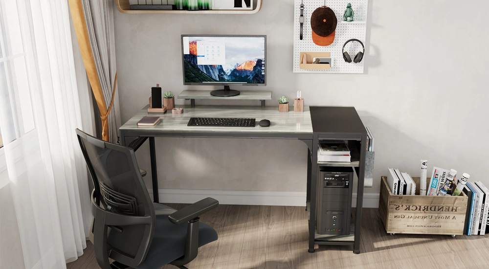 EUREKA ERGONOMIC Home Office Computer Desk: Storage Shelves