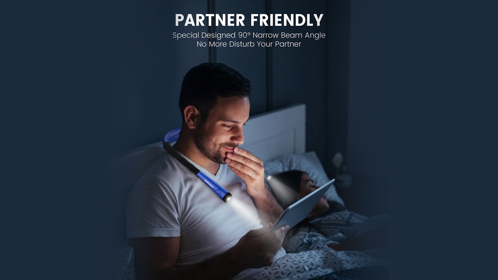 Glocusent LED Neck Reading Light, Book Light for Reading in Bed