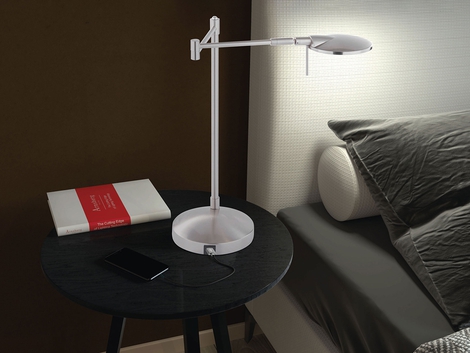 Arnsberg Lighting Dessau Turbo Swing-Arm Lamp with USB port
