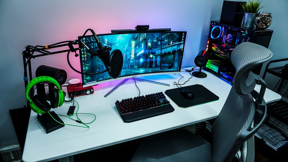 image of desk setup corner