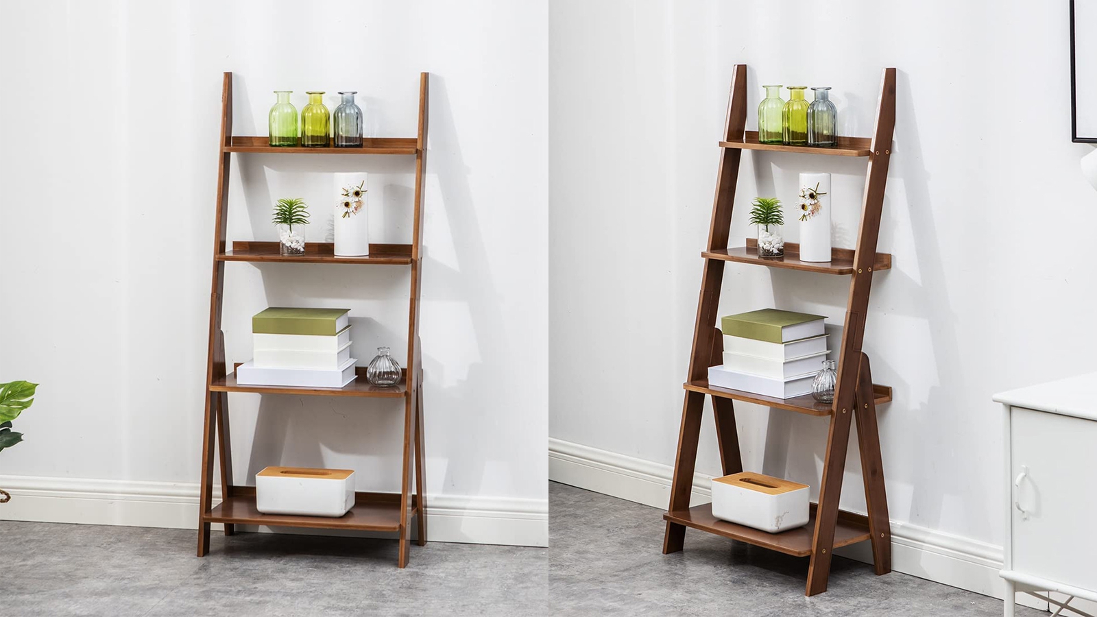 Maydear Ladder Bookshelf (4 tier) Premium Bamboo