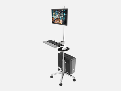 Modernsolid Mobile Computing Cart with CPU Holder