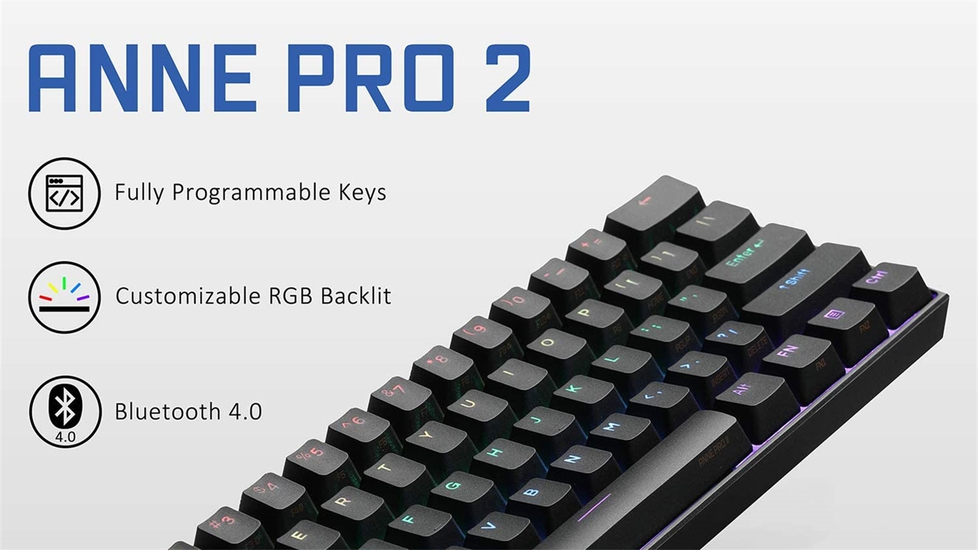 Anne Pro 2 is a wired/wireless mechanical keyboard
