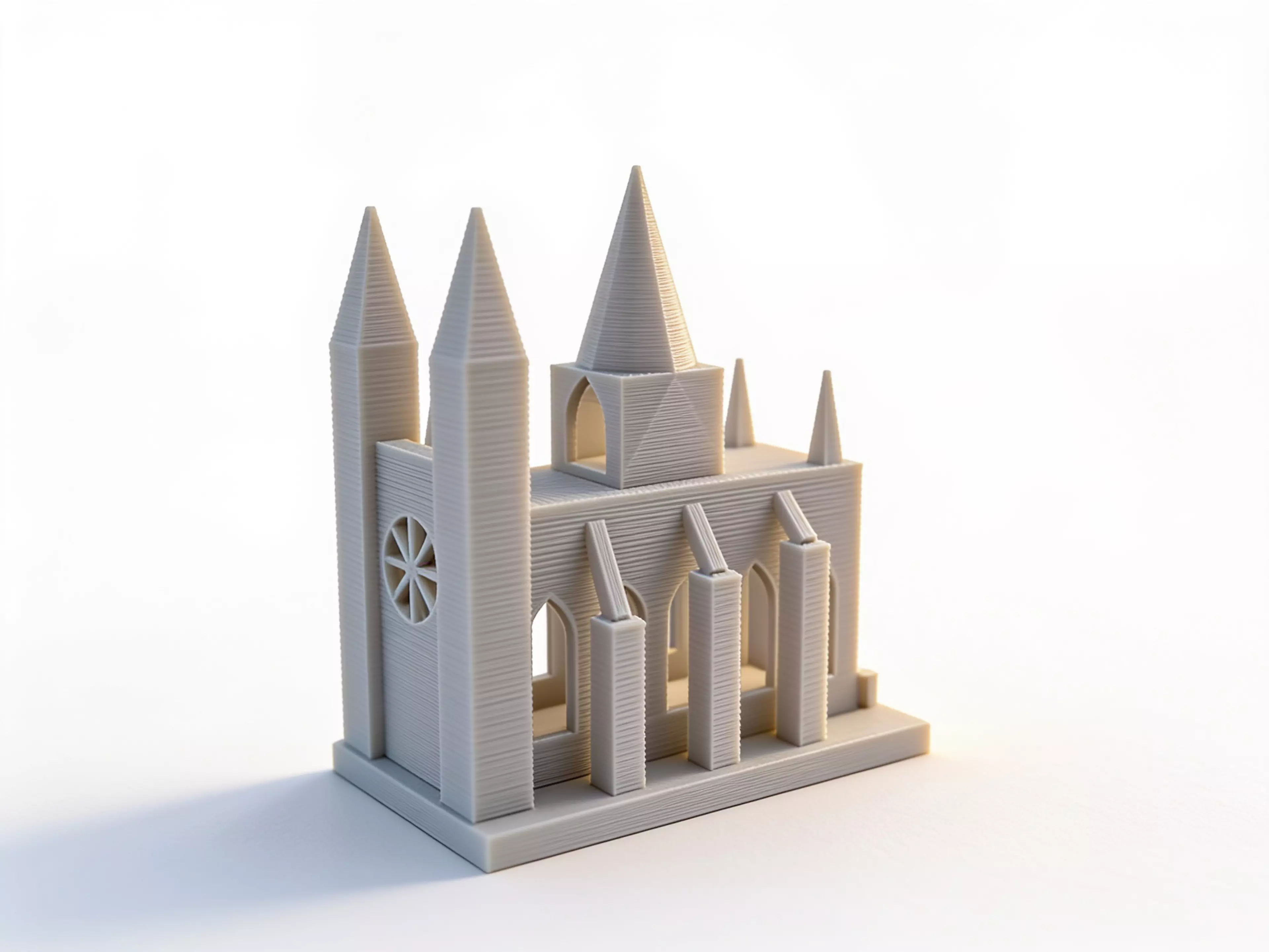 The Calibration Cathedral is a Gothic micro-cathedral that is secretly a complete FDM torture test: self-supporting pointed-arch windows, a graduated flying-buttress overhang staircase, tapered spires and pinnacles for bed adhesion and fine detail, a bridging rose window, a print-in-place captured…