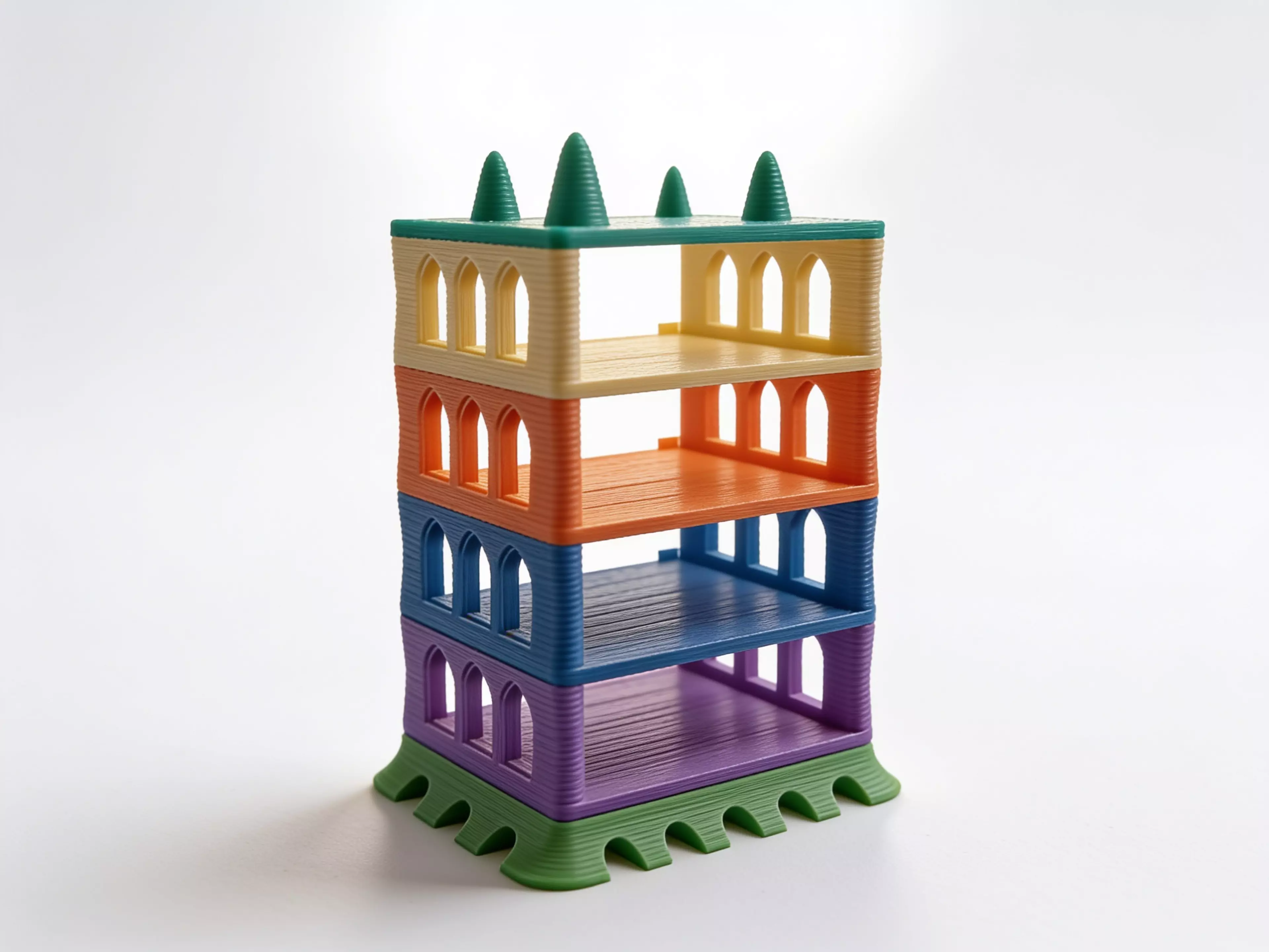 Freestanding 6-piece Sculptural Tower