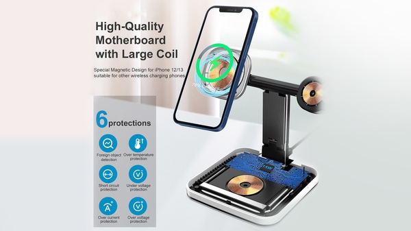 Lumicharge Magnetic Wireless Charger LED Light Black