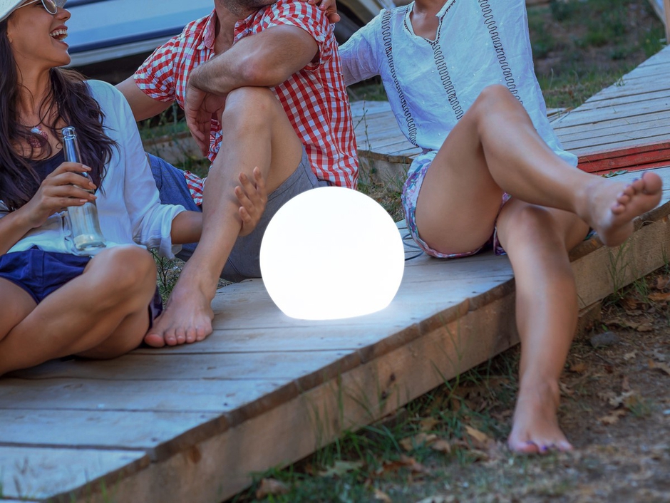 NEWGARDEN Solar Floating LED Buly 30 RGB Globe Light (12"): Color Changing RGB