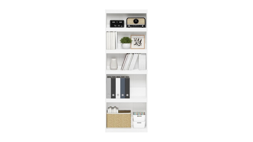 White half store width bookcase