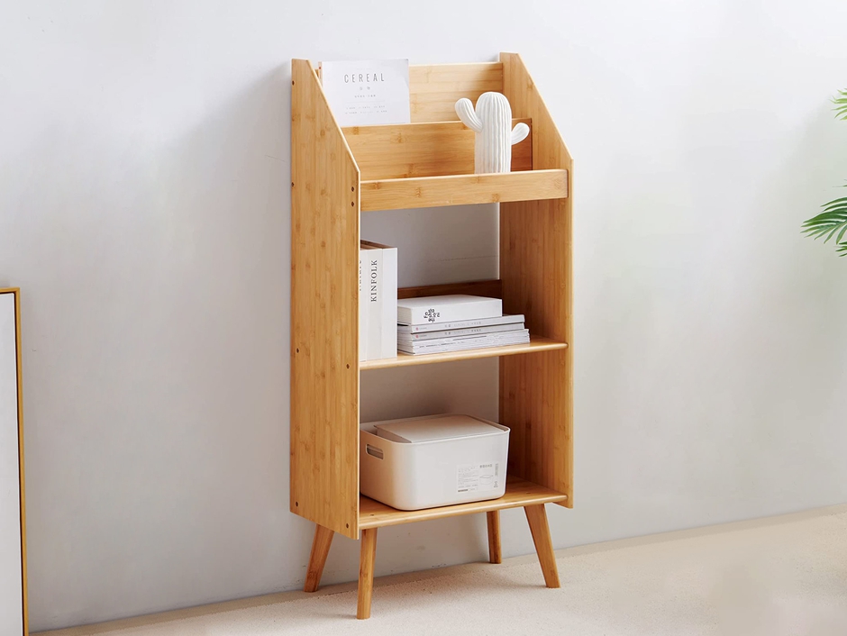 Maydear Bamboo Magazine Rack B (2 colors): Free Standing Bookshelf