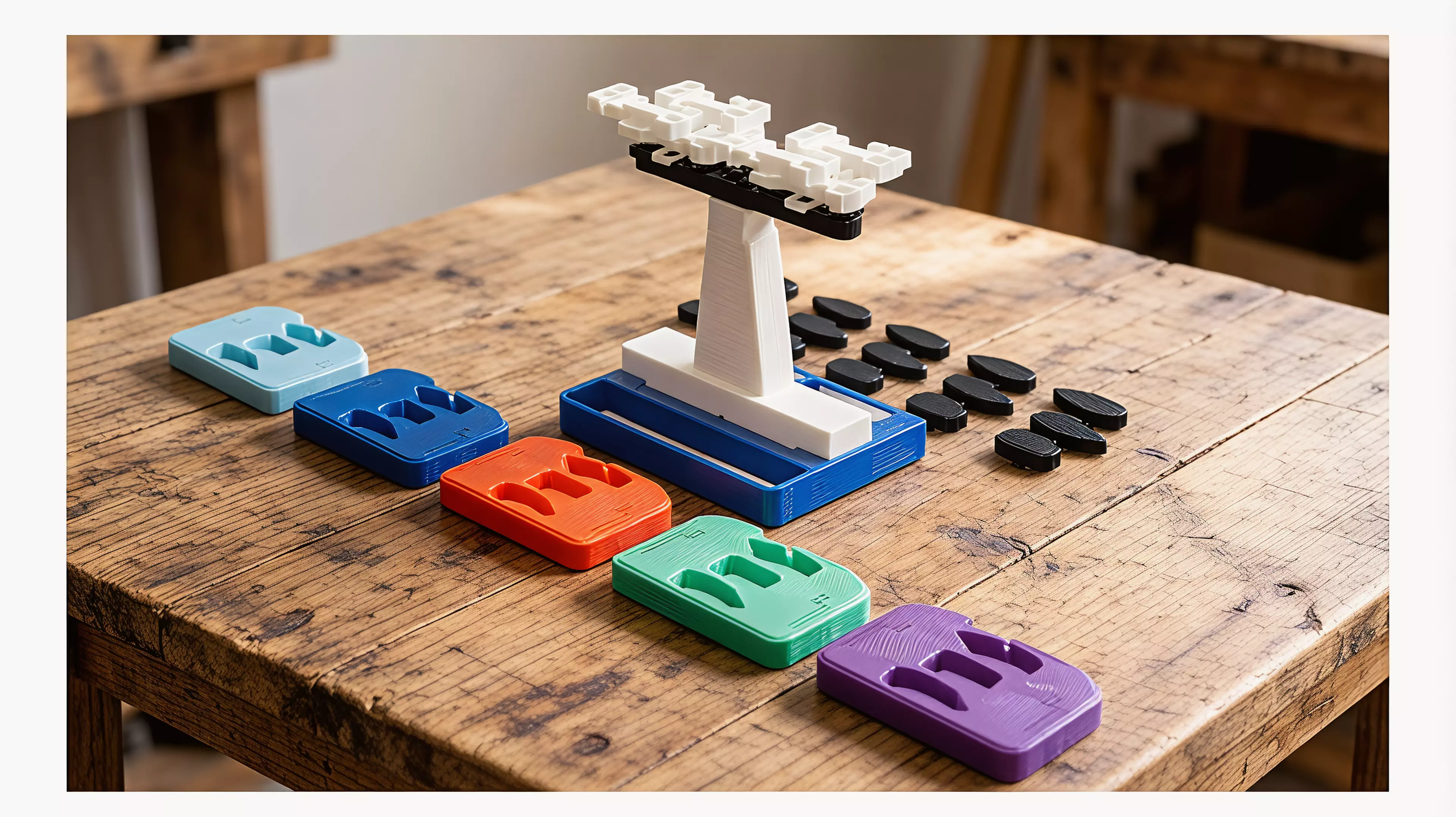 Inspired by the 9 to 5 fever: pass your work up a wobbly 3D-printed org chart, make every rival inherit the wobble, and be the first out the door at five.