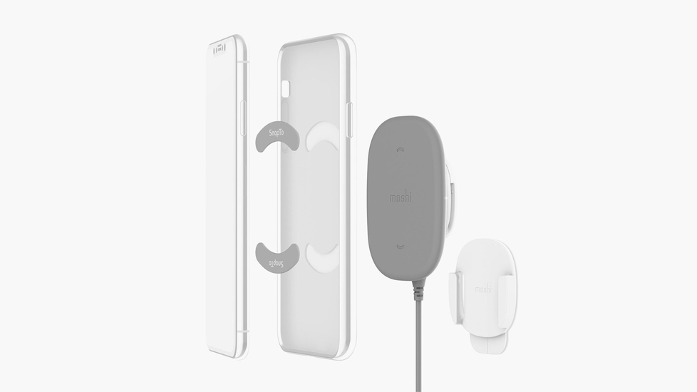 Moshi SnapTo™ Magnetic Wireless Charger With Built-in Wall Mount Kit - Autonomous.ai
