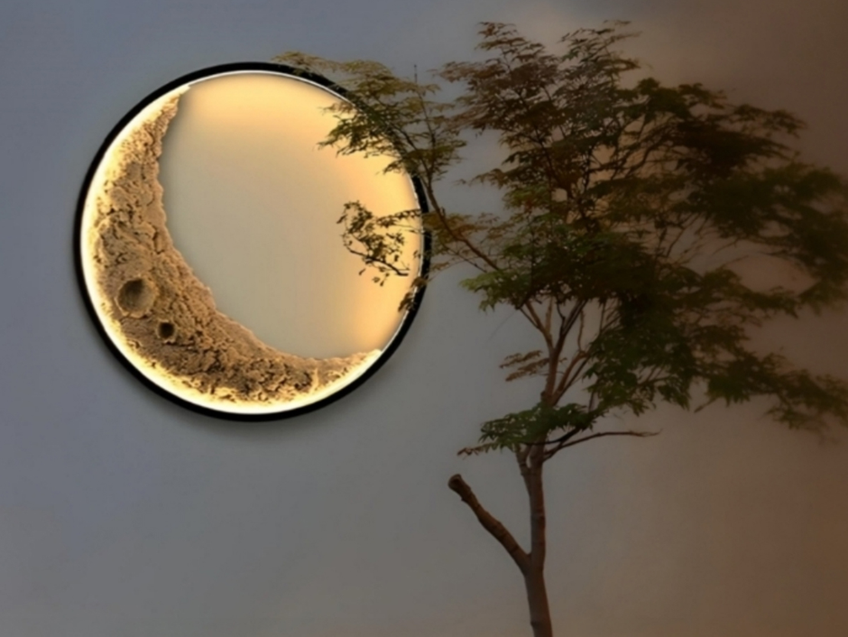 VIVZONE Moon Wall Lamp Indoor and Outdoor Lighting: 3D