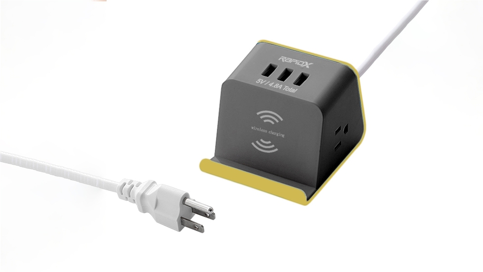 RapidX Wireless Charging Stand with 3 USB Ports & 2 Power Outlets - Autonomous.ai