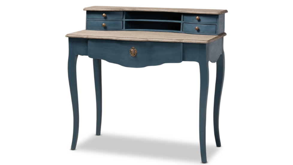 Skyline Decor Blue Spruce Wood Accent Writing Desk - Autonomous.ai