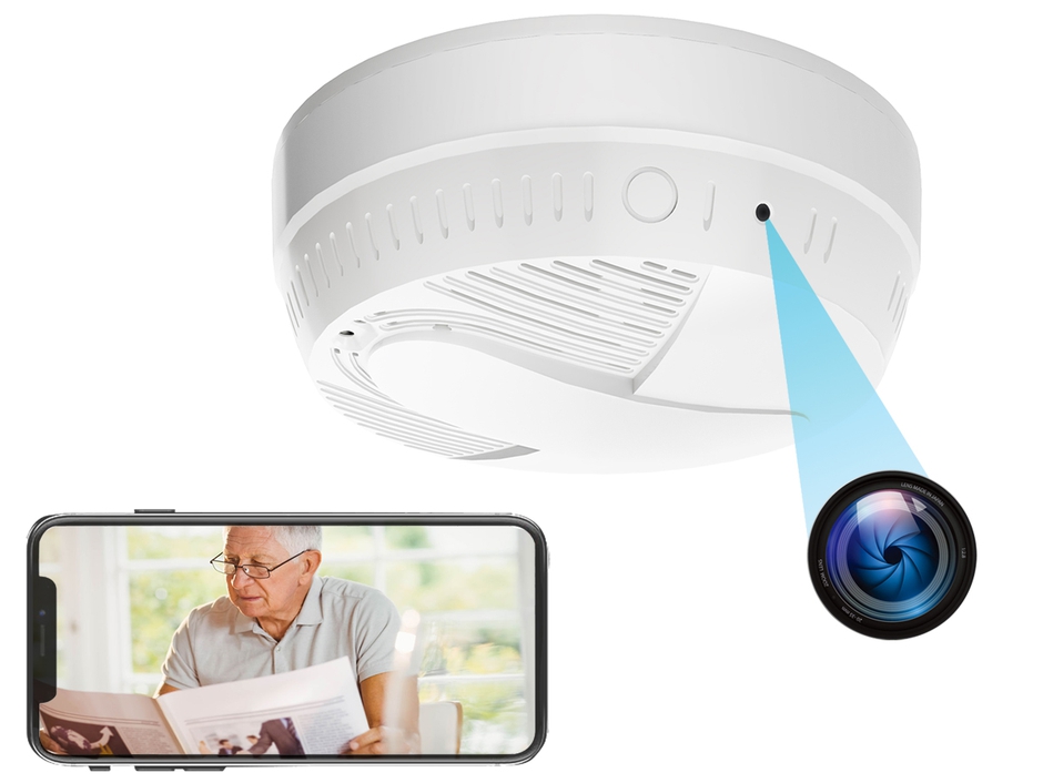 Lizvie Spy Camera HD WiFi Smoke Detector Case: Video & Audio Recording