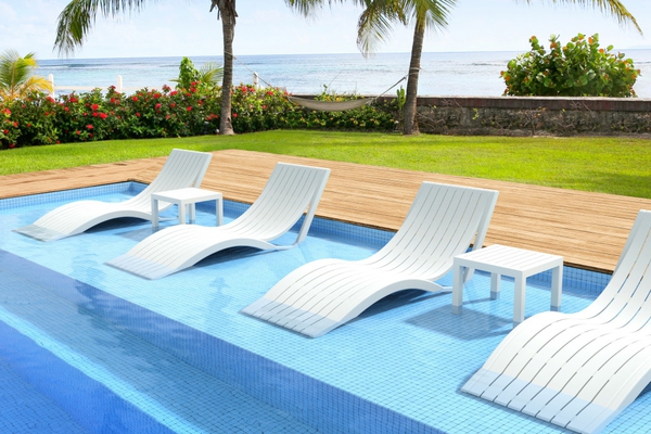 Compamia Slim Pool Chaise Sun Lounger - Set of 2: Outdoor