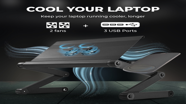 WorkEZ Cool Laptop Cooling Stand - with FAN USB PORTS