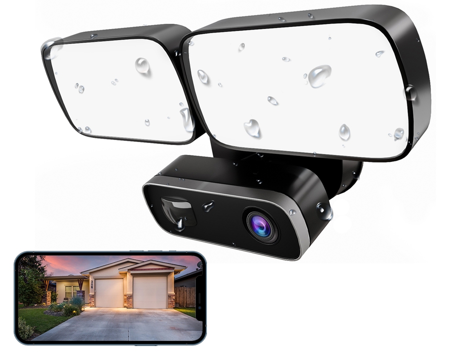 Lizvie 1080P Outdoor Security Camera  Floodlight: Video & Audio Recording