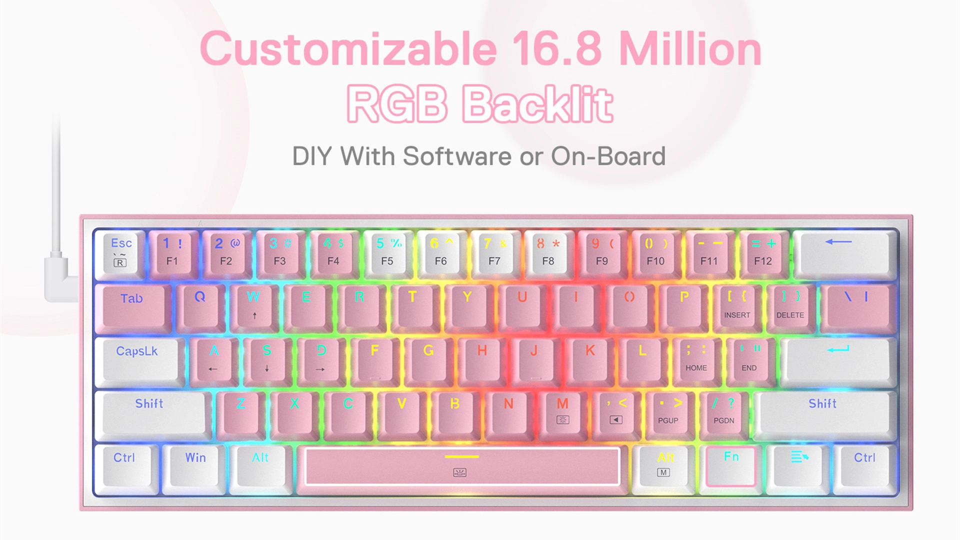 Redragon K617 Fizz 60% Wired RGB Gaming Keyboard