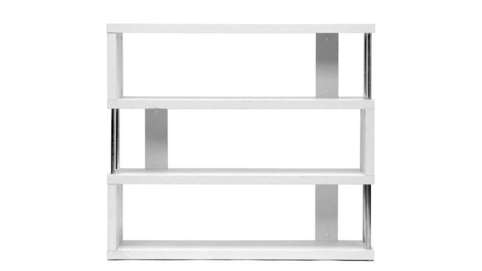 Skyline Decor Barnes Modern Three-Shelf Bookshelf: Chromed steel side - Autonomous.ai