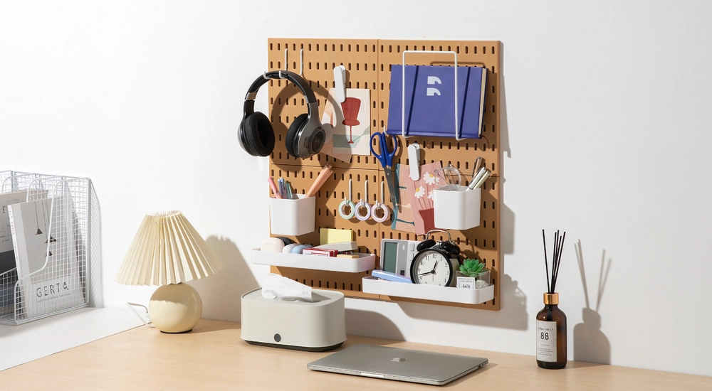 Keepo 4Pcs Pegboard Organizer With 14 Accessories 22"x22"