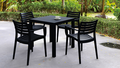 Compamia Artemis Resin Square Dining Set with 4 Arm Chairs: Outdoor - Autonomous.ai
