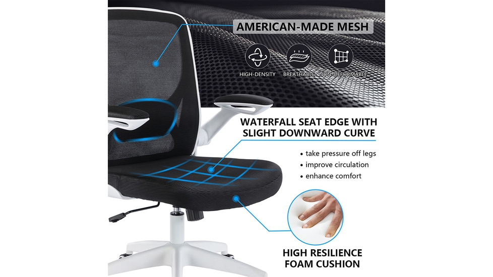KERDOM Ergonomic Office Chair With Lumbar Support - Black/White