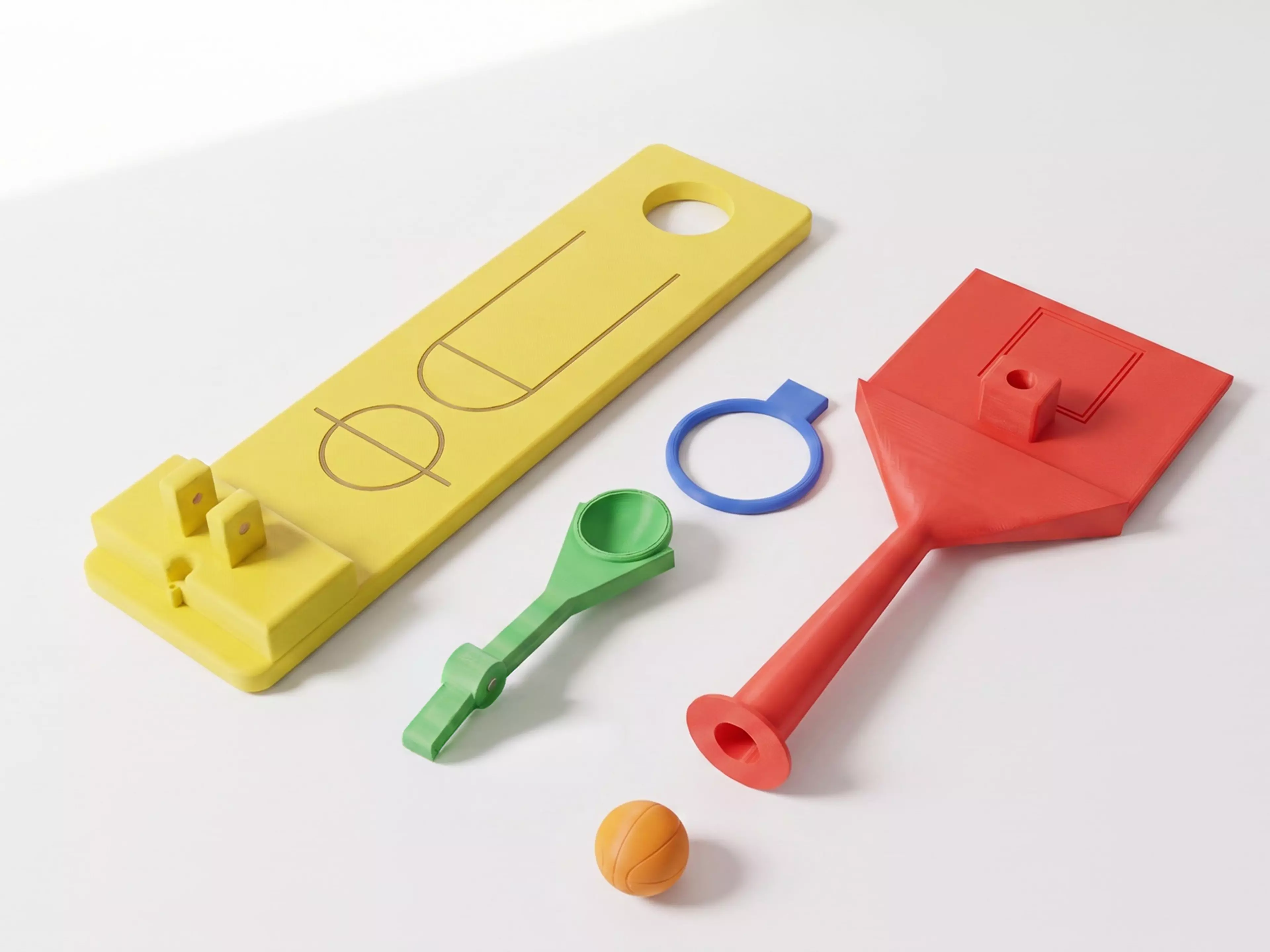 A fun shooting game for basketball lovers.
Place the ball on the lever and shoot it.
Whoever scores the most, win.