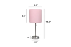 all-the-rages-19-5-power-outlet-base-standard-metal-table-lamp-brushed-steel-light-pink-shade