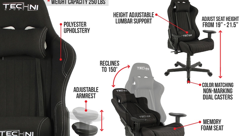Techni sport ergonomic online high back gaming chair