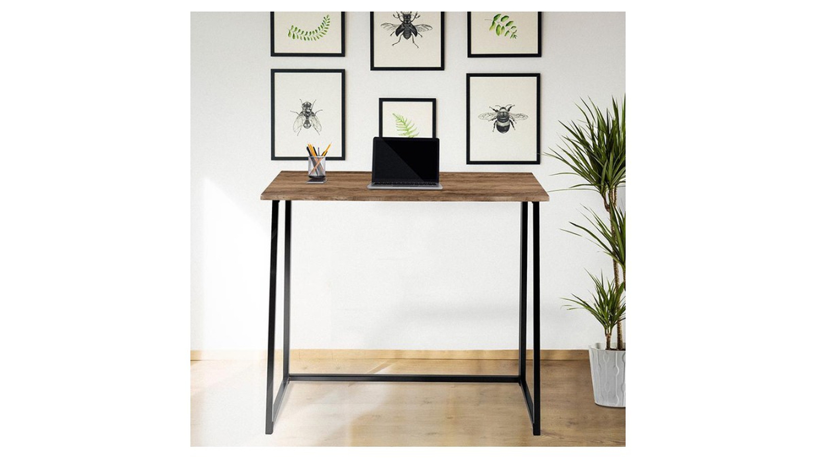 Skyline Decor Natural Home Office Folding Computer Desk