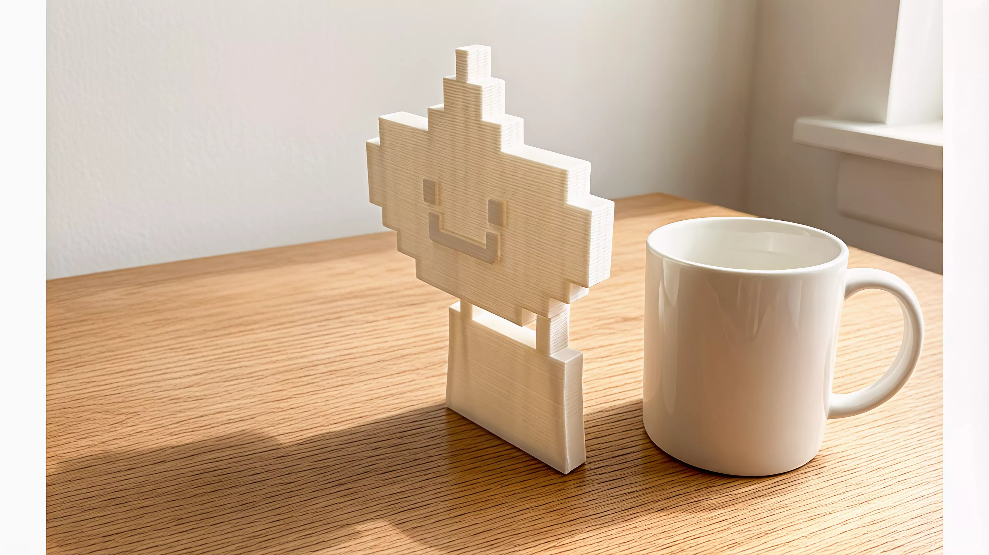 A two-part printable cupcake whose lifted frosting transforms its wall shadow into a hot-air balloon.