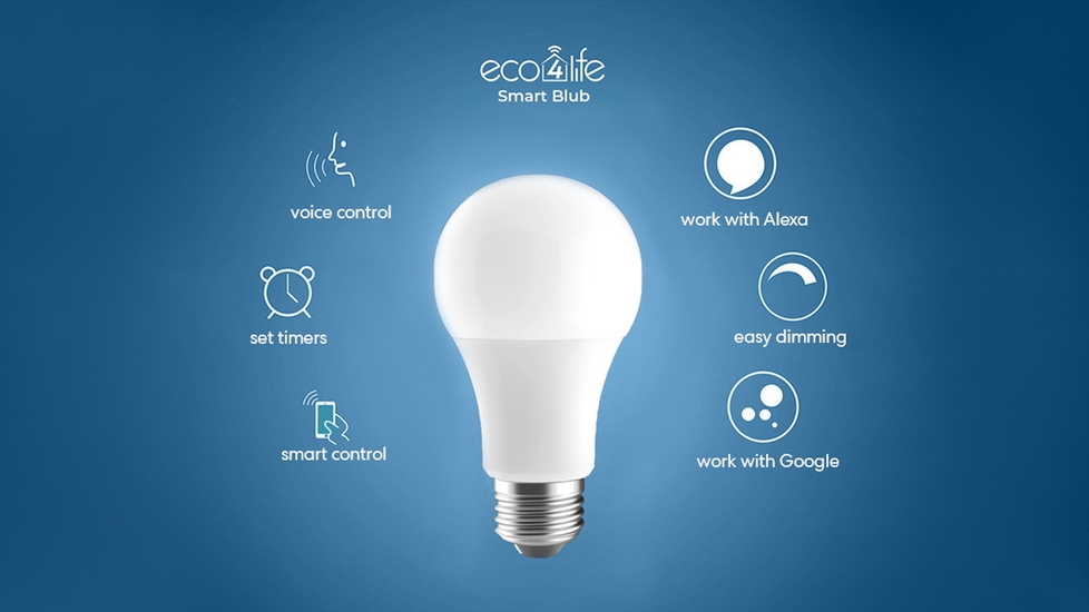 Eco4Life Smart Wi-Fi A19 LED Light Bulb with Color Changing & Dimmable - 4 PACK - Autonomous.ai