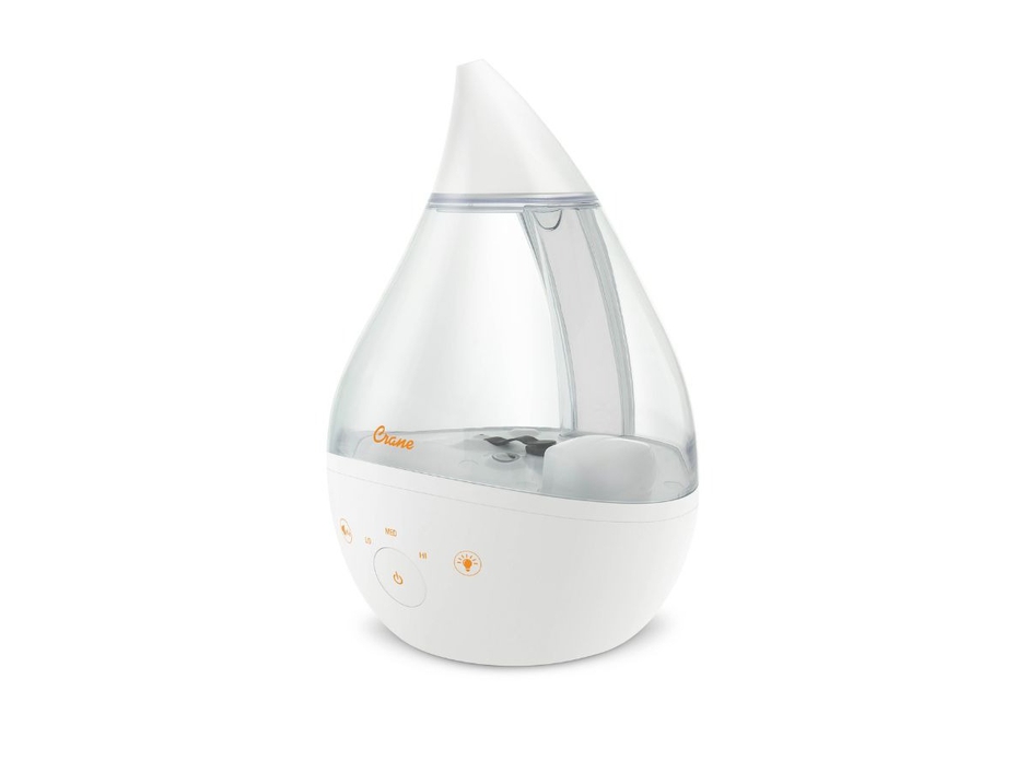 Crane USA Drop 2.0 4-in-1 Humidifier Clear & White