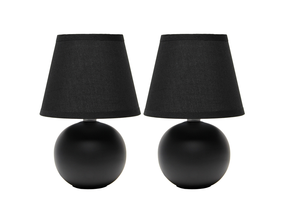All the Rages 8.66" Ceramic Orb Base Table Lamp Two Pack Set