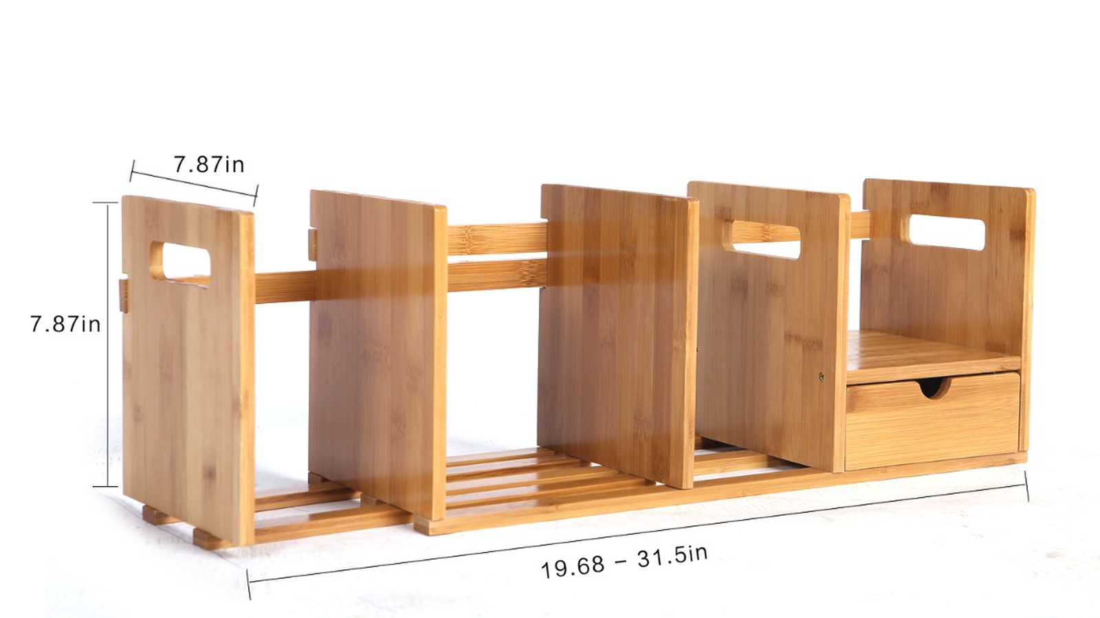Extensible Desktop Book Rack with Drawers