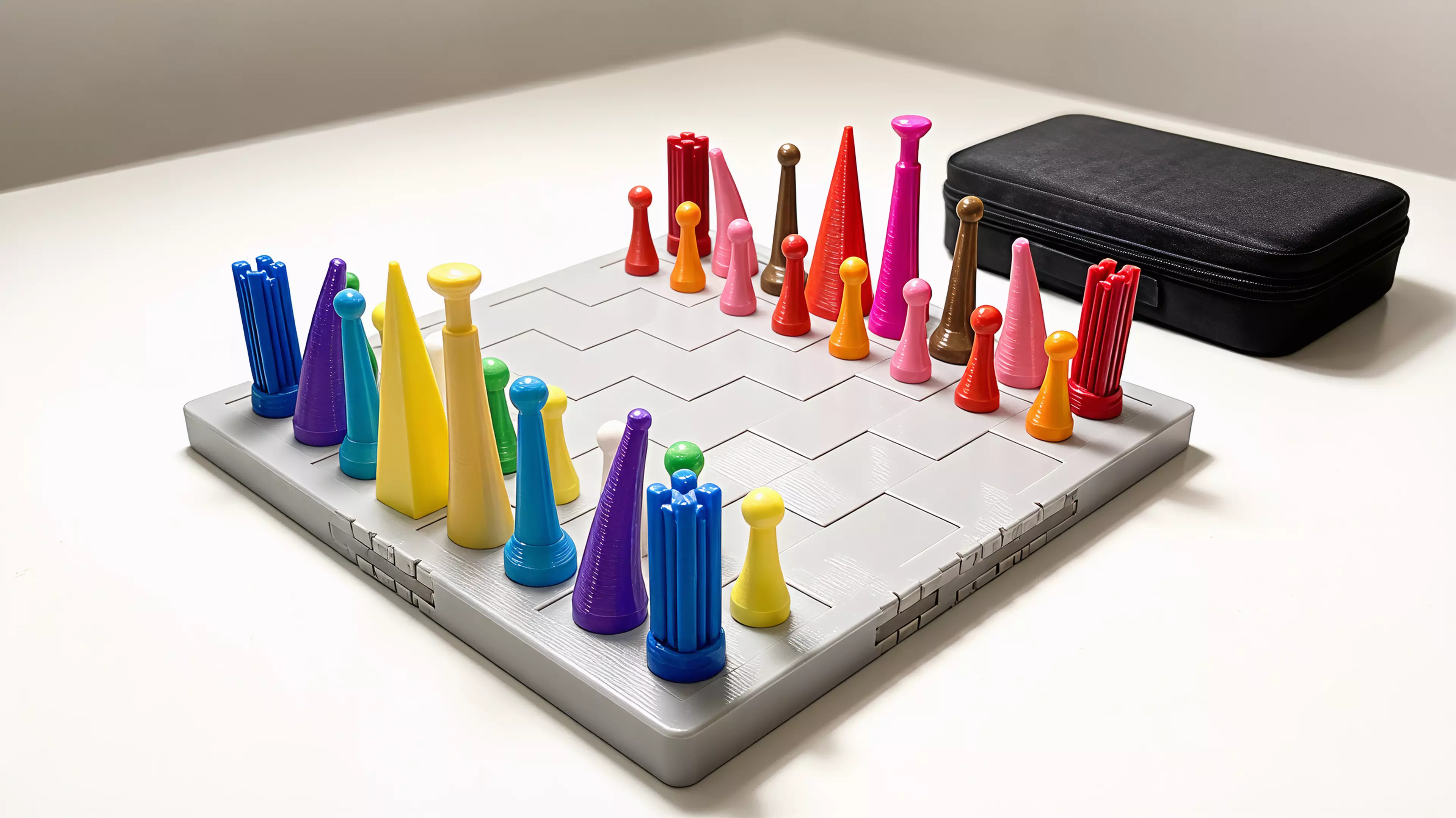 A 3D-printable 2030 sf chess set (f).