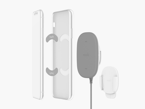 Moshi SnapTo™ Magnetic Wireless Charger With Built-in Wall Mount Kit